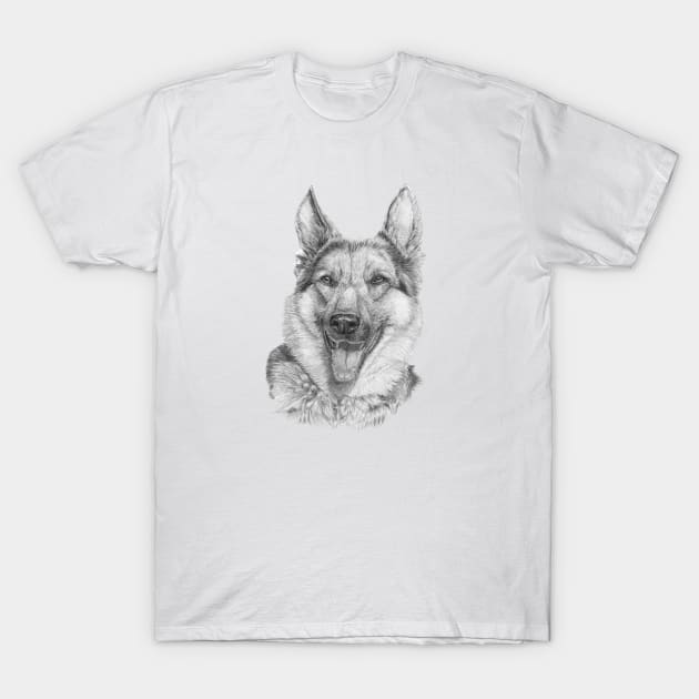 German shepherd bw T-Shirt by doggyshop